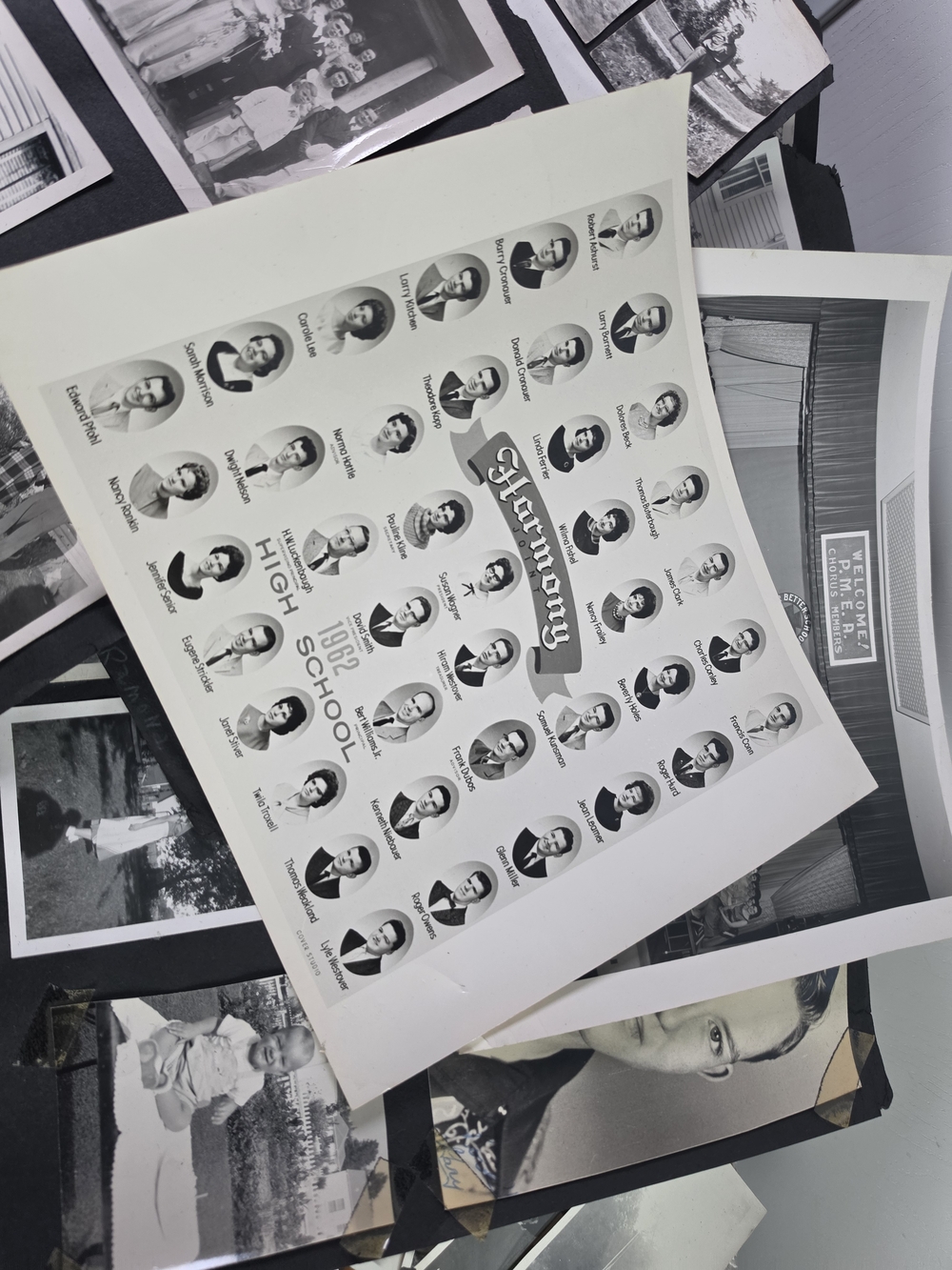 Vintage High School Class Composite Photo With A Load Of Black And White Photos